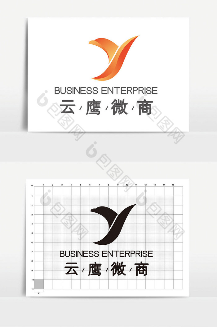 y字母鹰图形电商微商logoVI图片图片