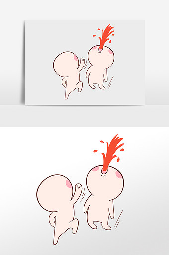 卡通可爱小人吐血表情包