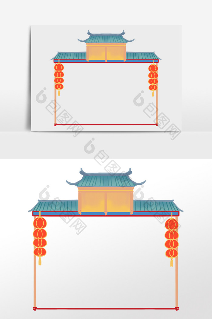 新年春节门头边框