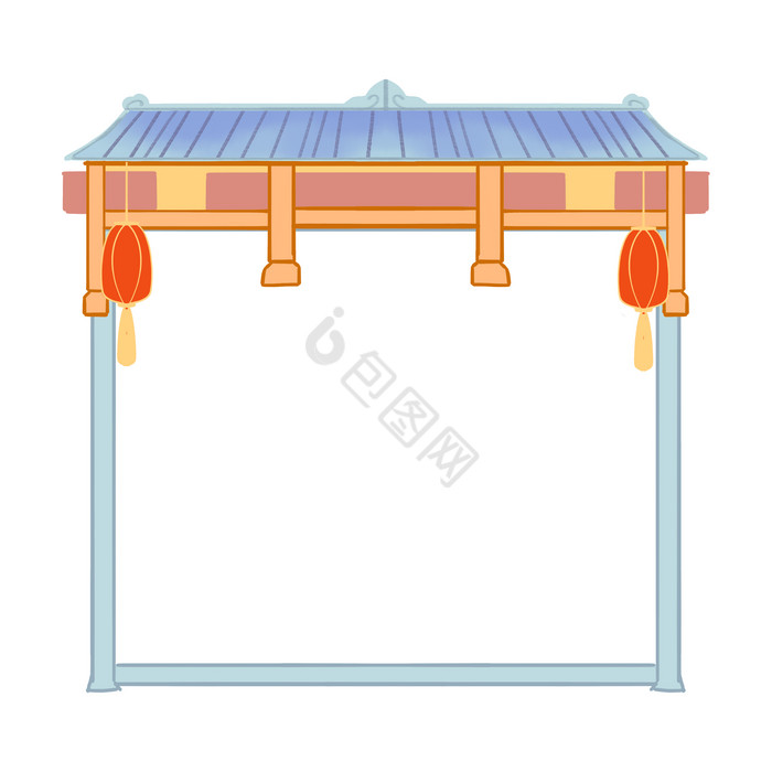 中式新年春节门头边框图片