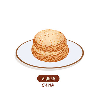 金色手绘合肥大麻饼国风动图gif