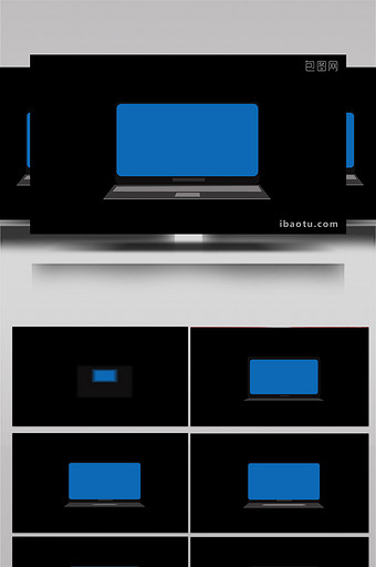 简约扁平画风生活用品类笔记本电脑MG动画图片