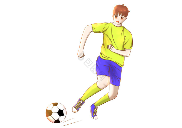 足球小子足球少年踢球图片
