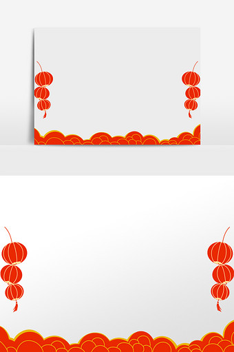 新春春节灯笼花边边框