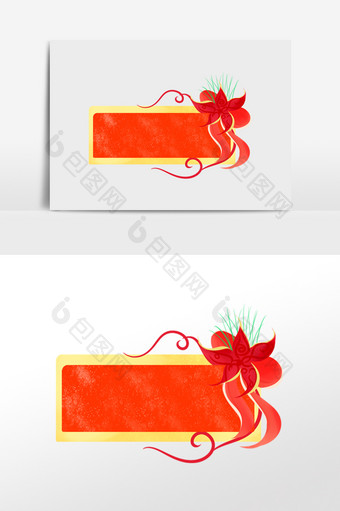圣诞节花朵标题框图片