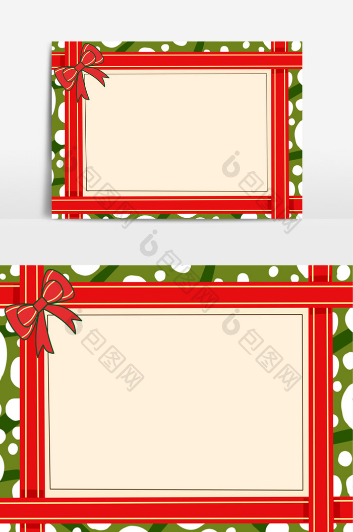 圣诞节蝴蝶结信笺边框