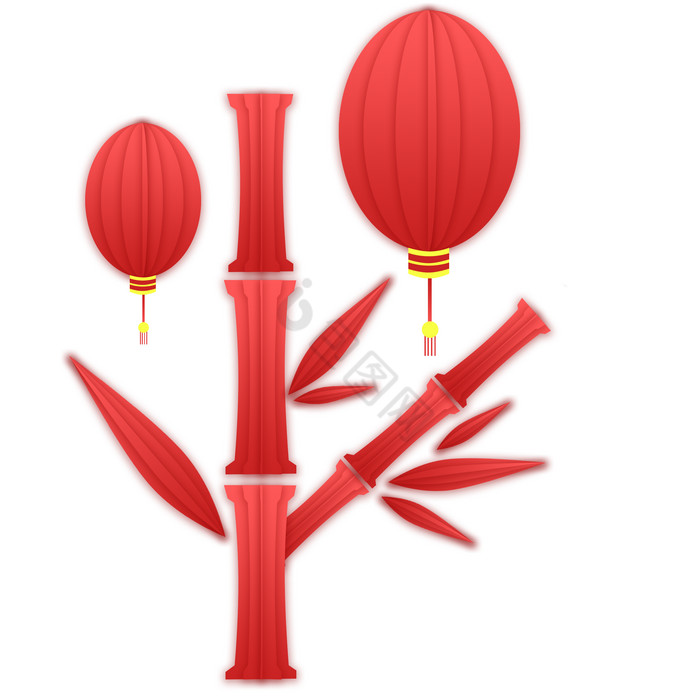 新年春节竹子灯笼图片