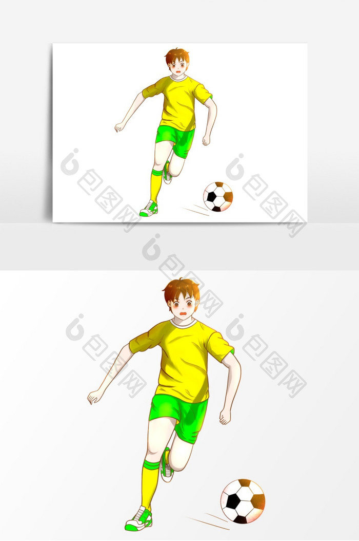 足球少年踢球足球元素