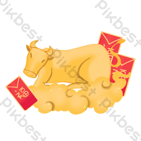 新年春节牛年金牛红包图片