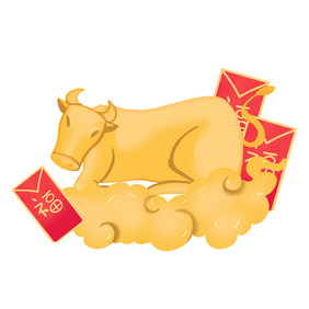 新年春节牛年金牛红包