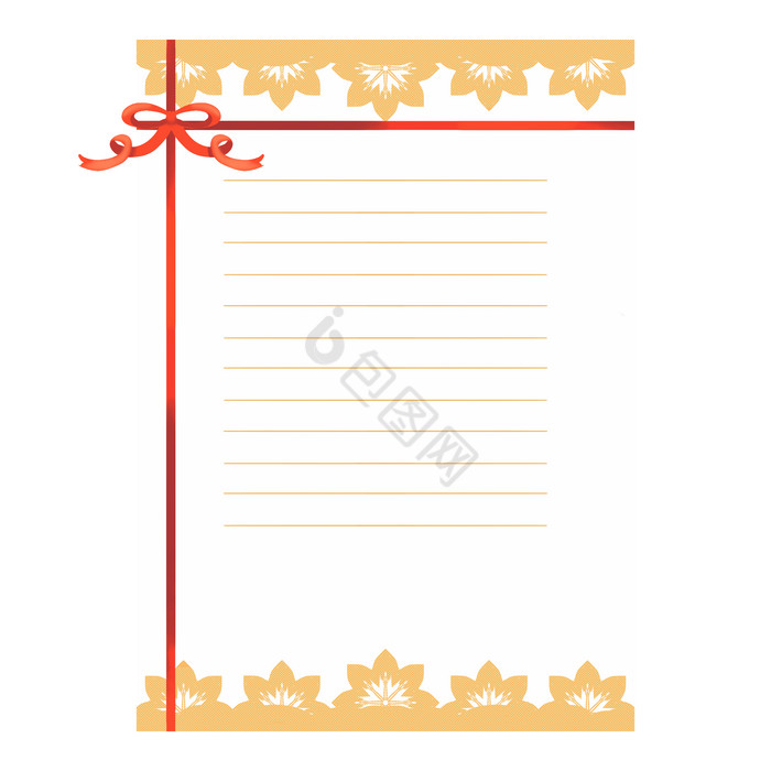圣诞彩带信笺边框图片