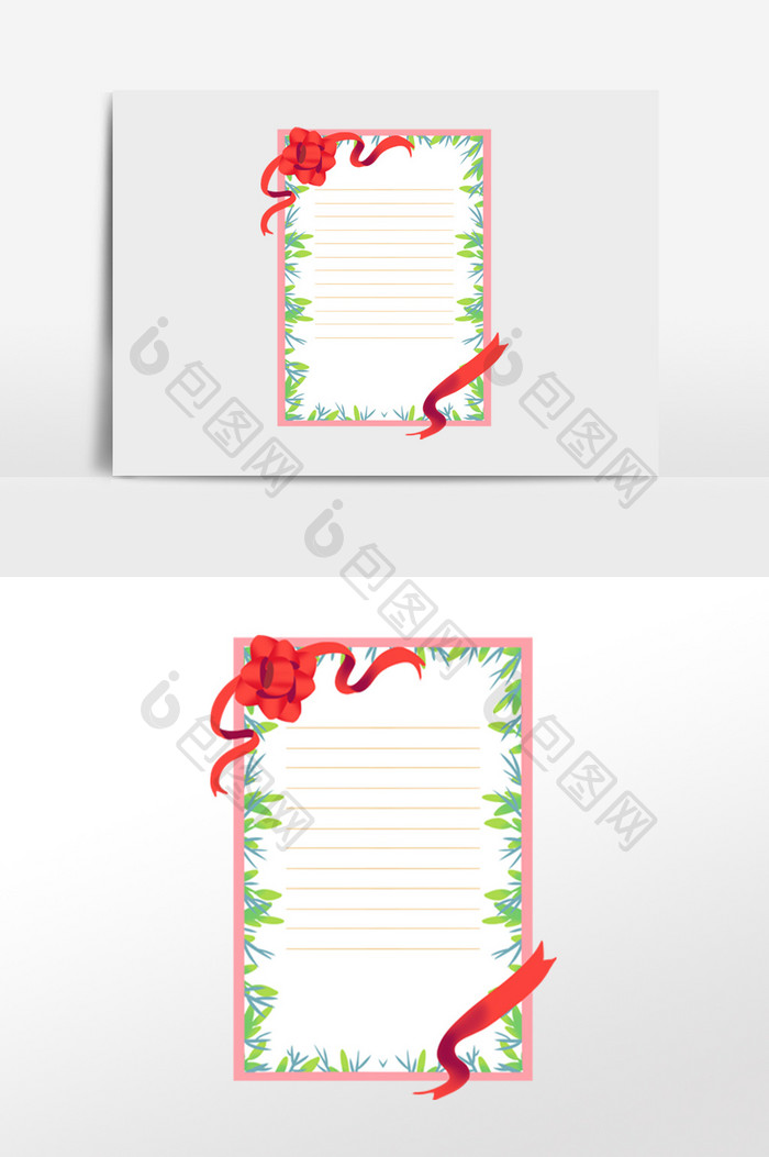圣诞节彩带信笺边框