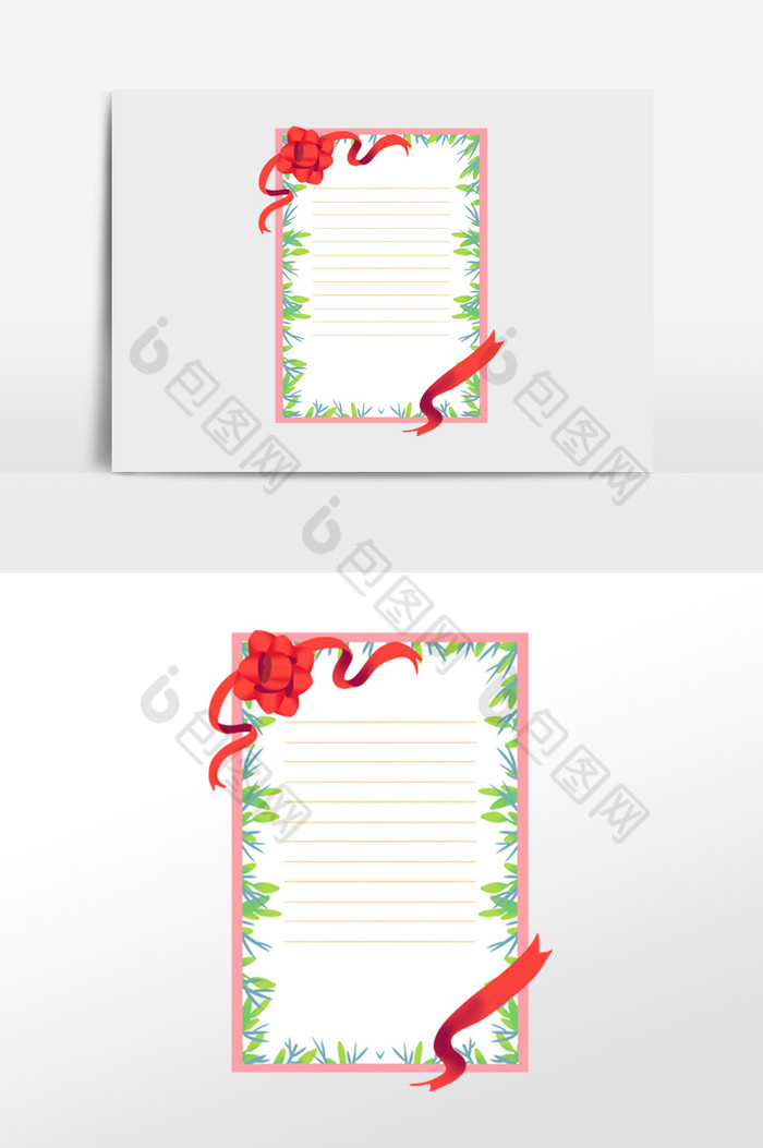 圣诞节彩带信笺边框图片图片