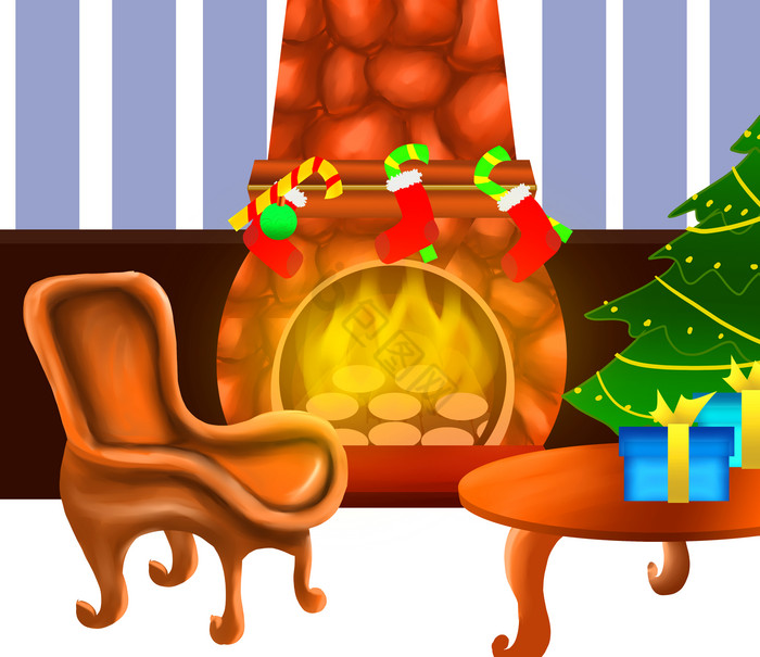 圣诞节壁炉炉子座椅图片