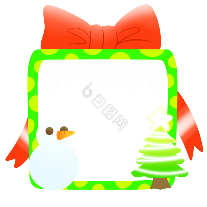 圣诞树雪人头像框图片