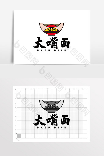 大碗面馋嘴面馆面食LOGO标志VI图片