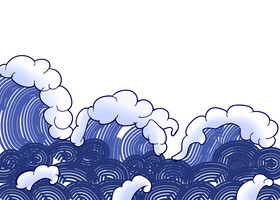 海浪浪花波涛汹涌