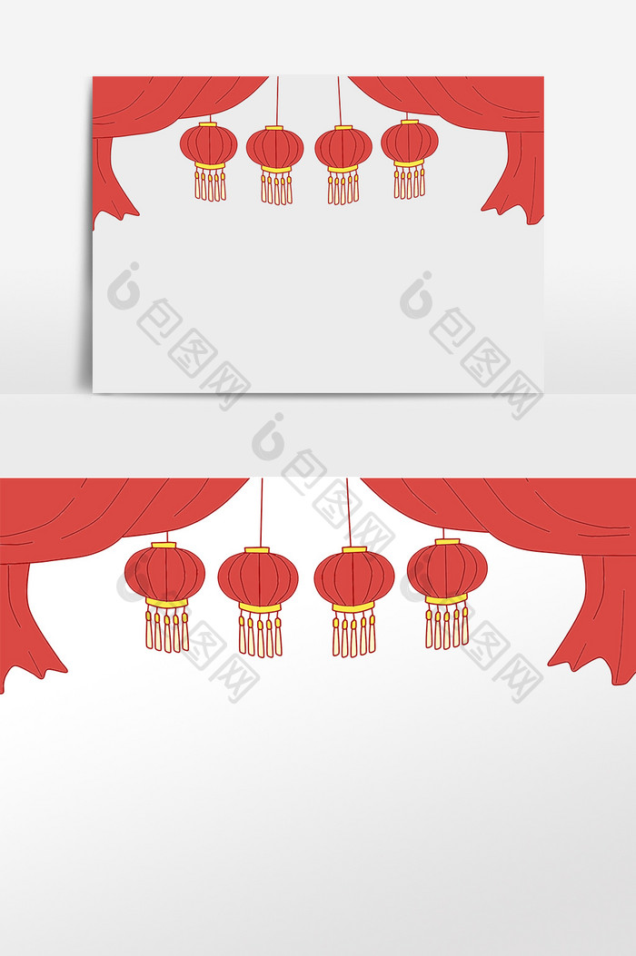 迎新春过新年灯笼顶边