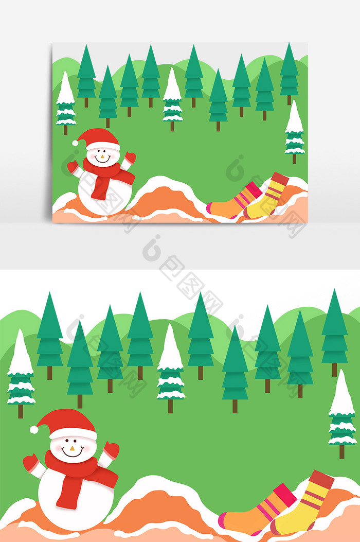 圣诞节圣诞树雪人袜子图片图片