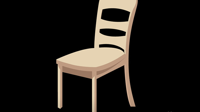 简约扁平画风生活用品类椅子MG动画