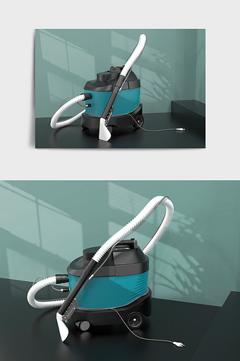 墨绿色家电吸尘器C4D模型图片