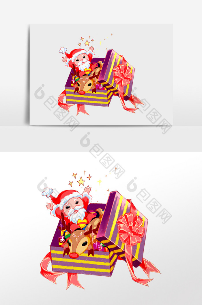 圣诞节圣诞老人礼物盒图片图片