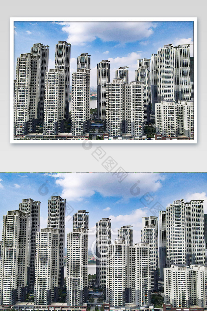 航拍大气现代城市高楼摄影图片图片