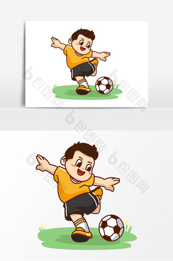 足球小子运动元素图片