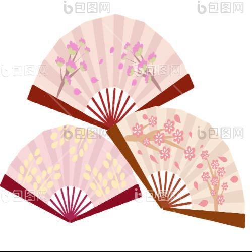 古风梅花扇子新年扇子小gif动图下载-包图网