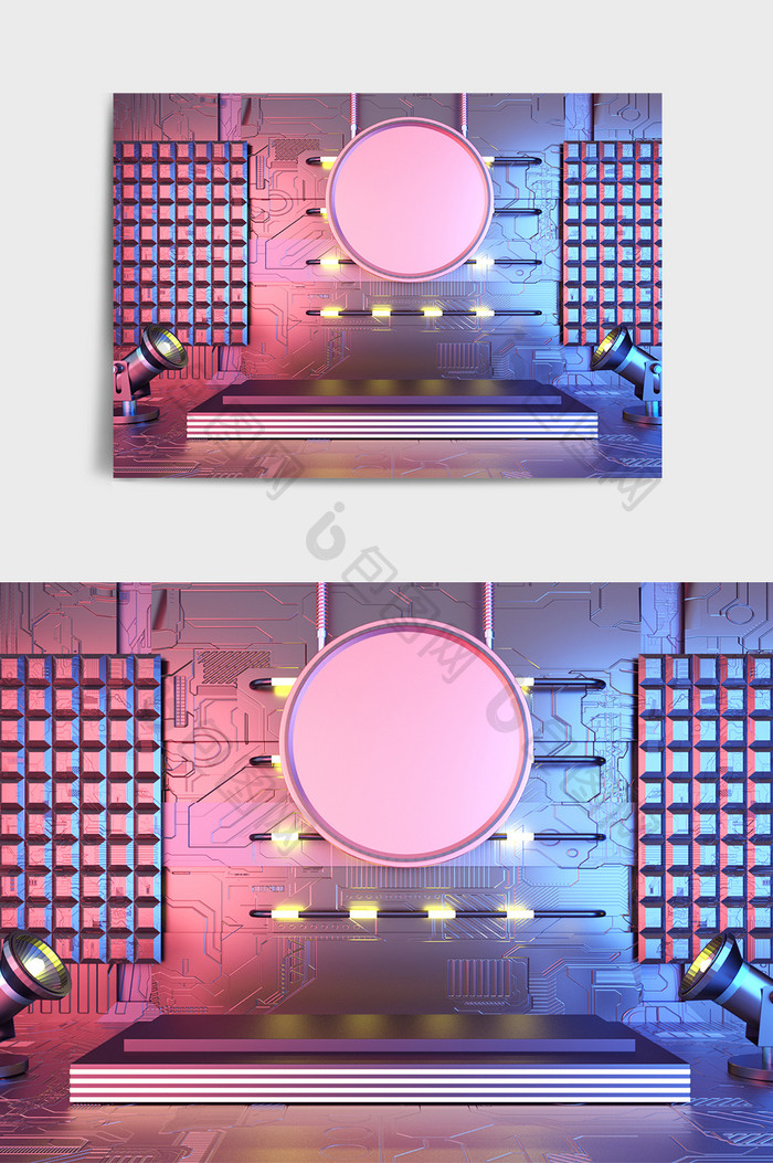 C4D电商科技风格产品展台