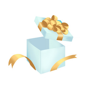 圣诞节打开丝带礼物盒图片