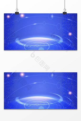 商务科技企业宣传蓝色年会背景图片