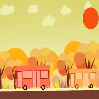 公交车出游末班车动图gif