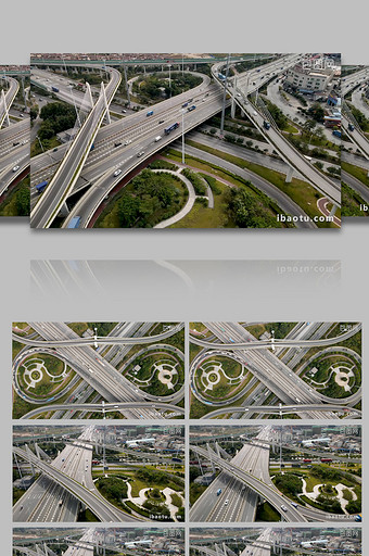 航拍城市物流运输高架桥图片