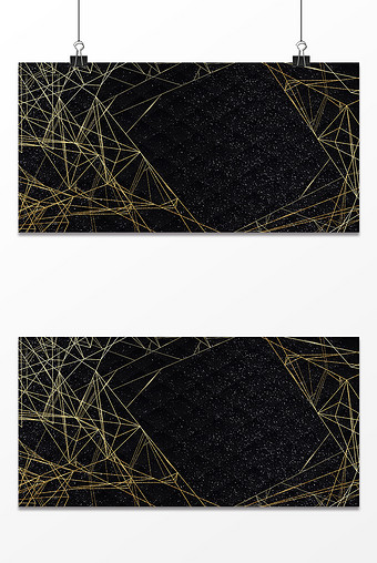 简约线条奢华黑金纹理背景