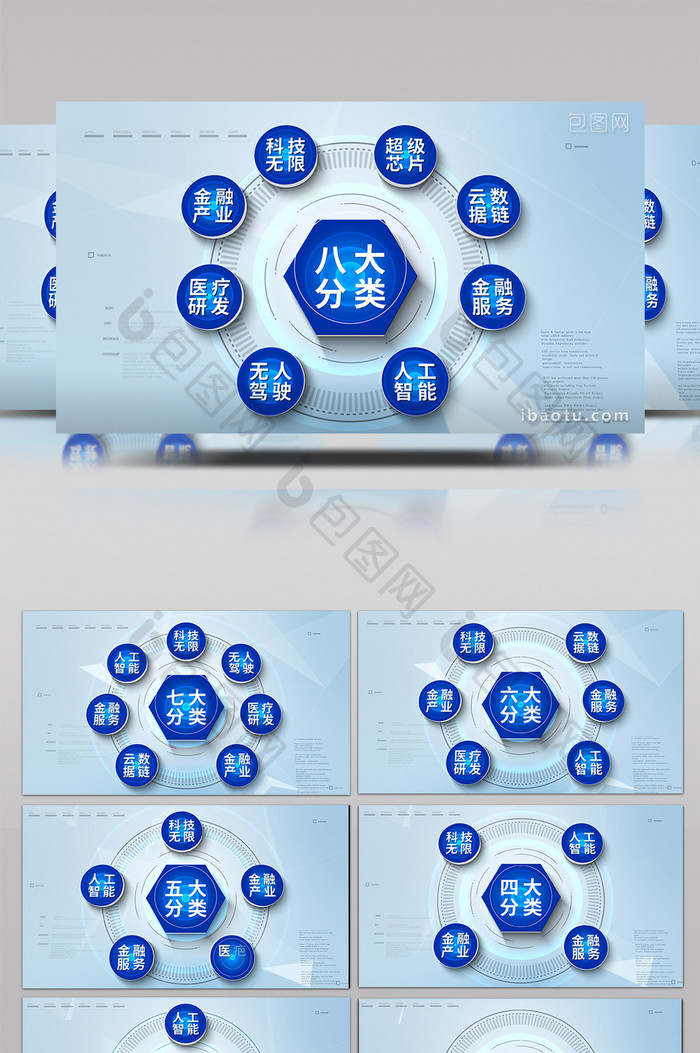 简约商务企业数据分类展示