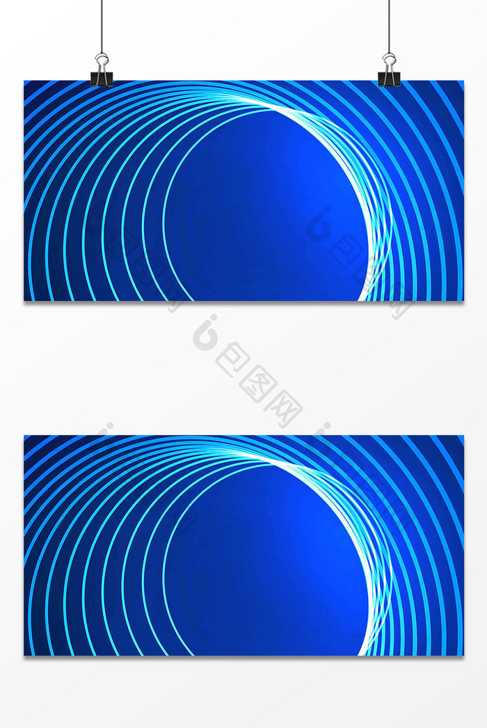 蓝色线条立体空间感科技背景