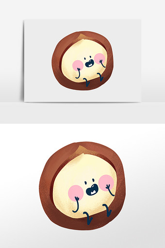 拟人卡通坚果夏威夷果