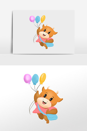 卡通牛年图片本素材所属分类为广告设计 ,主要用途为装饰图案,尺寸为