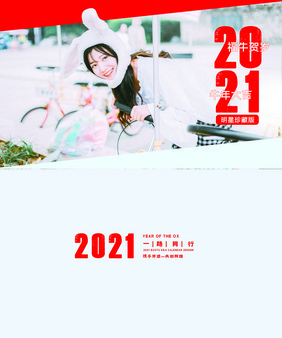 时尚简约2021明星应援新年台历日历