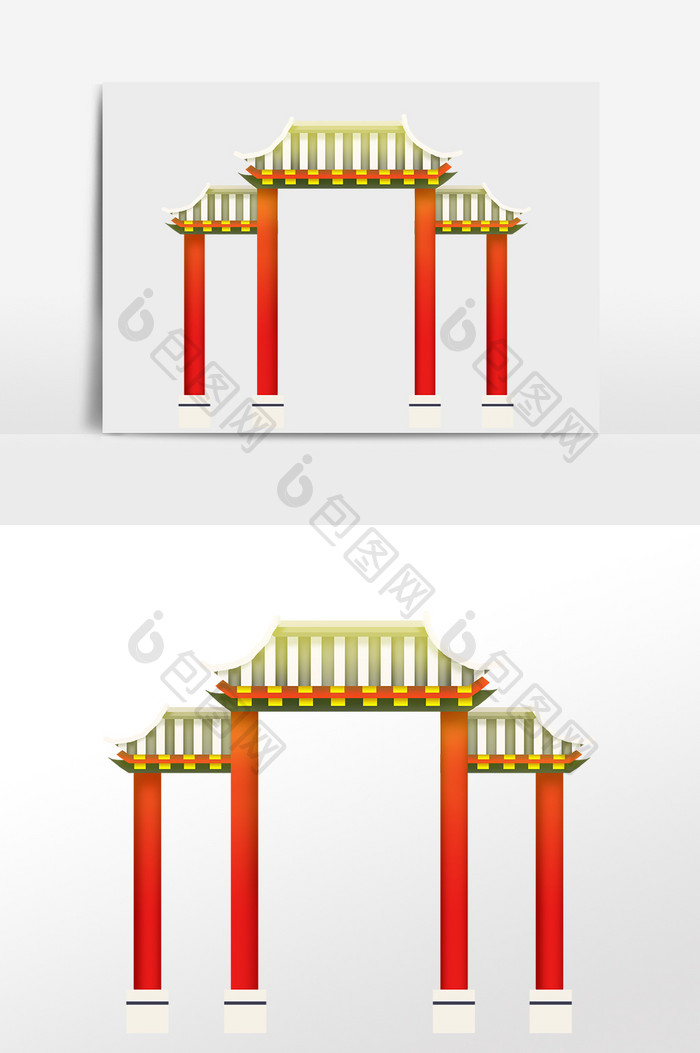 中式牌楼门楼古建筑