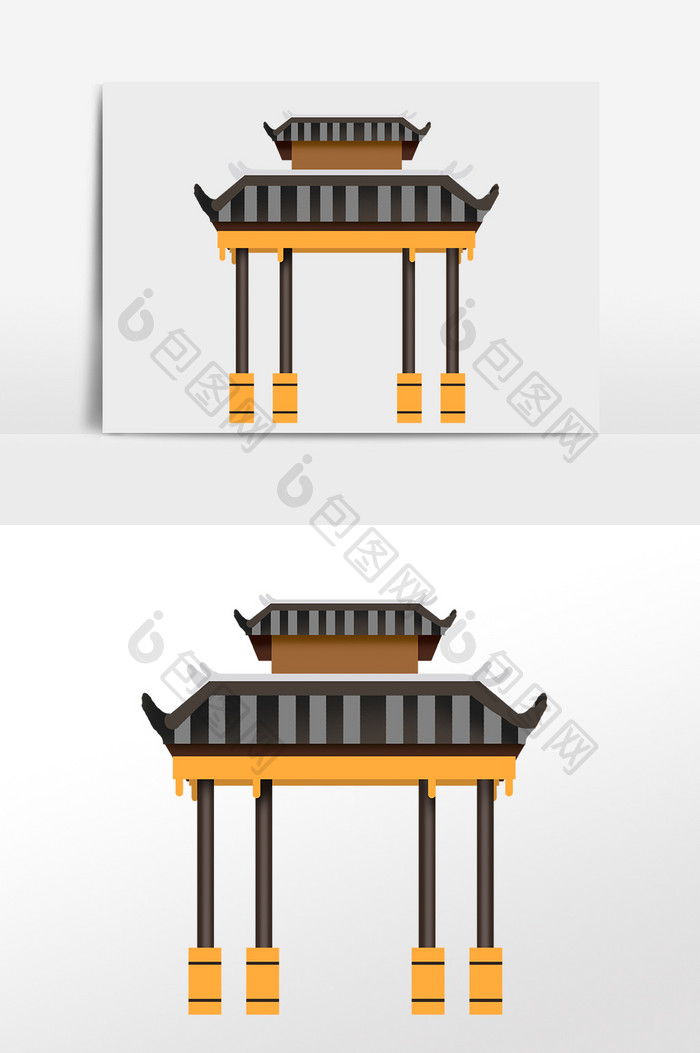 中式古风牌楼门楼古建筑