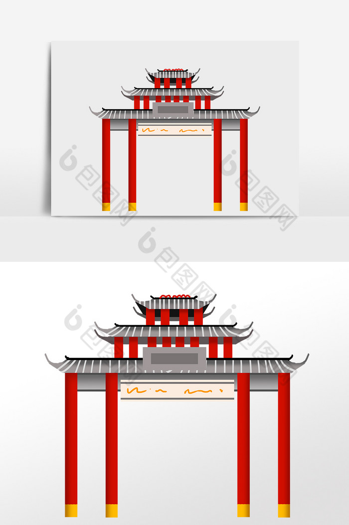 中式古风牌楼门楼图片图片