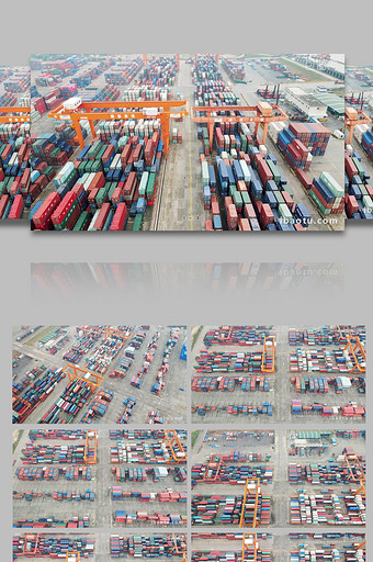 码头集装箱航运输货物图片