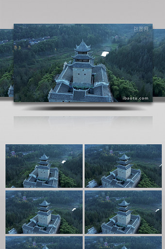 4K航拍中国风彭氏宗祠古建筑实拍视频图片