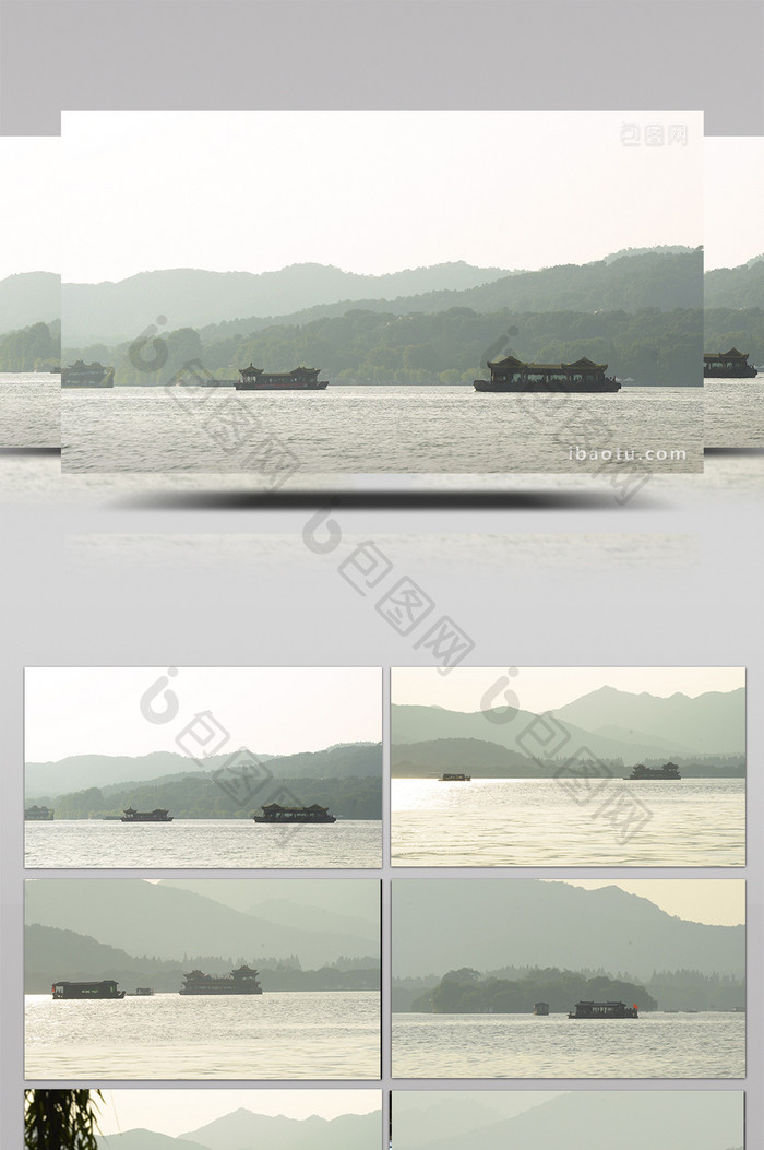杭州西湖山水意境实拍视频
