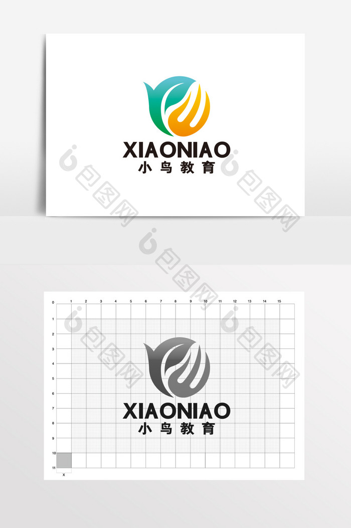 小鸟教育在线辅导作业LOGO标志VI