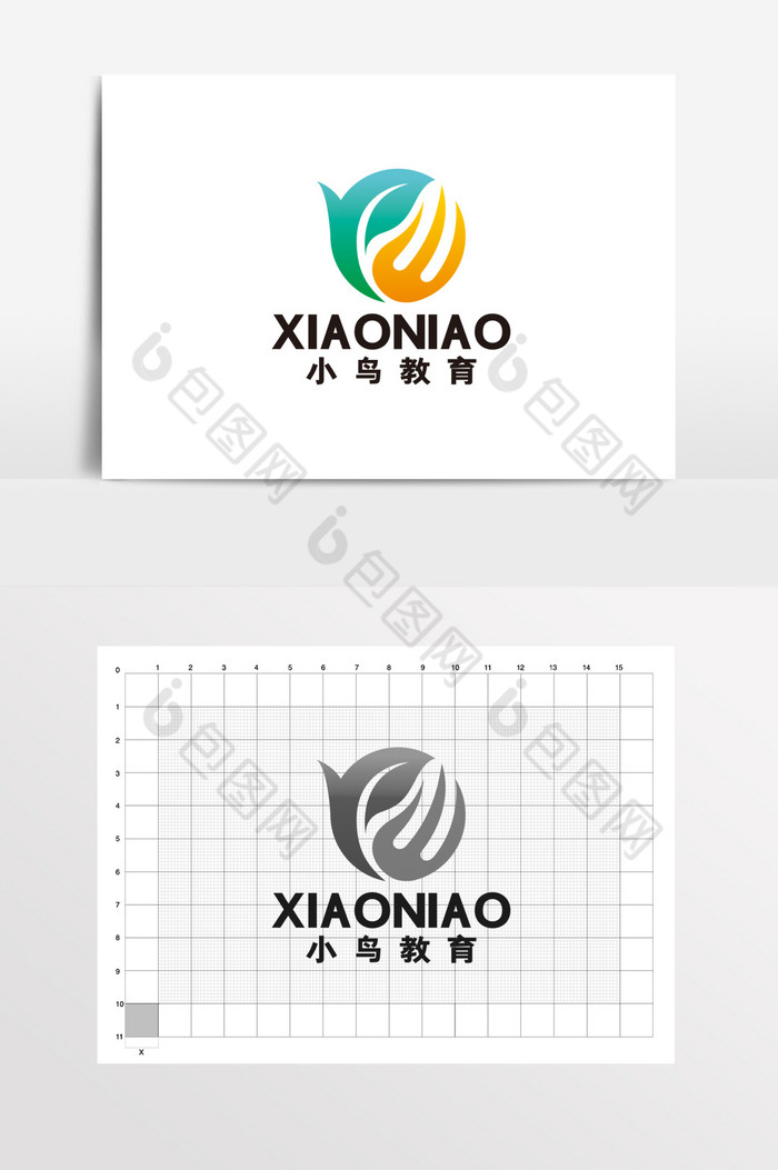 小鸟教育在线辅导作业LOGO标志VI图片图片