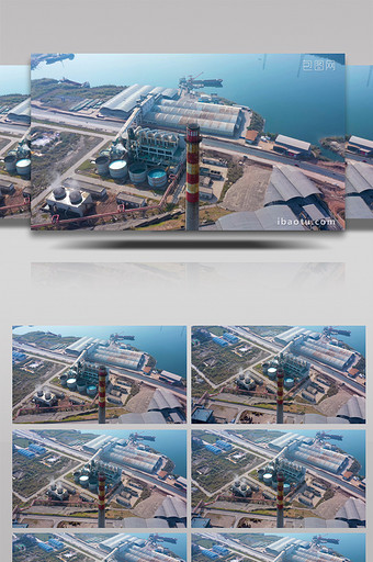 4K航拍蒸汽工业风盐厂化工厂烟囱实拍视频图片