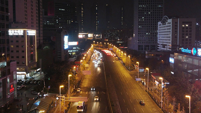 4K航拍城市延时夜景车流实拍视频